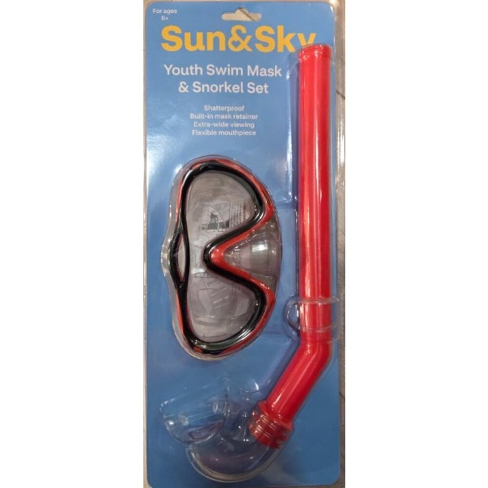 Sun & Sky Youth Swim Mask & Snorkel Set Red